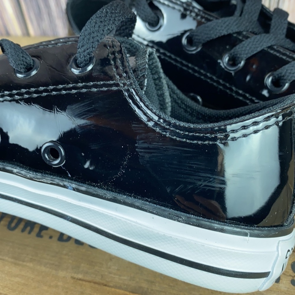 Black Patent Leather Converse Shoes (Size 2) - Picture 4 of 16